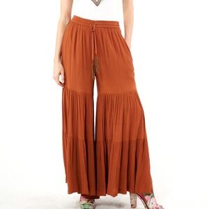NWT Aratta Silent Journey Rust Dream Terracotta Wide-Leg Pants Small S